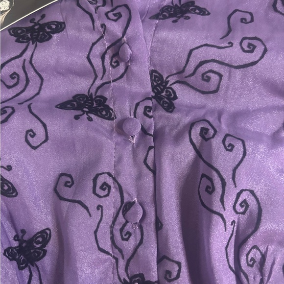 Unique Vintage x Corpse Bride women’s purple embroidered swing dress Sz XS NEW - Picture 7 of 13